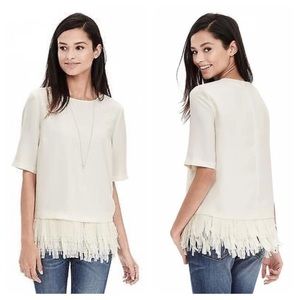 Banana Republic Crepe Fringe Top
